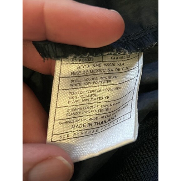 Nike Pullover Jacket Mens 2XL Navy Blue Orange Trim Swoosh Windbreaker Pockets - Picture 8 of 9